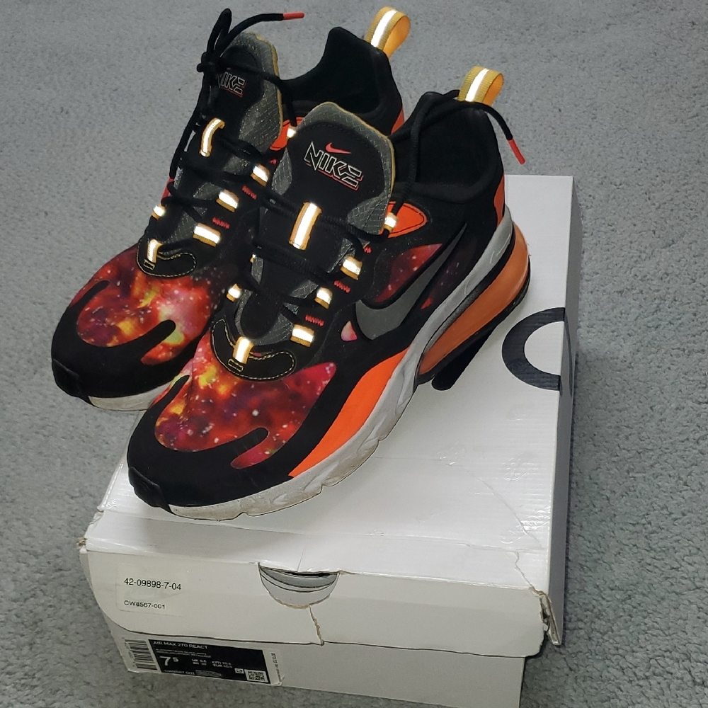 Nike Men's Galaxy Black and Orange Sneakers
